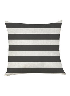 Buy Decorative Stripe Printed Pillow White/Black in UAE