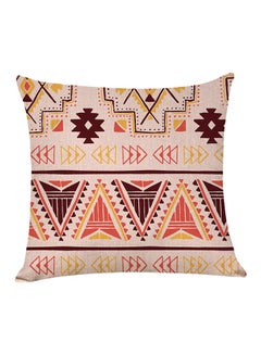 Buy Decorative Geometric Printed Pillow Multicolour in UAE