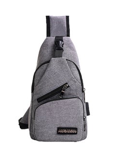 Buy Zipper Closure Chest Bag Grey/Black in UAE