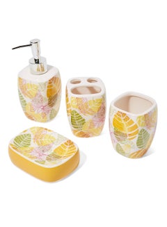 Buy 4-Piece Bath Accessories Set Multicolour 10x8.5centimeter in UAE