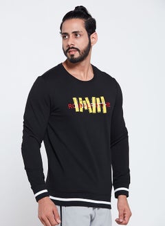 Buy Solid Long Sleeve Sweatshirt Black in UAE