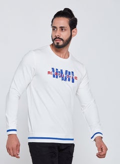 Buy Solid Long Sleeve Sweatshirt White in UAE