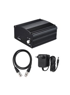 Buy Phantom Power Supply With Adapter For Condenser Microphone 1meter Black in UAE