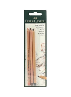 Buy 3-Piece Pitt Pastel Grease Free Color Pencil Set Brown/Sanguine in Saudi Arabia