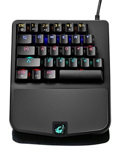 اشتري RGB Backlit Single Hand Green Axis 28 Keys Gaming Keyboard أسود في الامارات