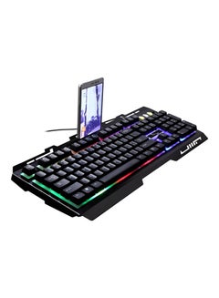 Buy G700 USB 104 Buttons LED Backlit Mechanical Feel Metal Keyboard Black in Saudi Arabia