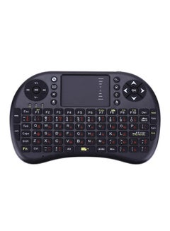 اشتري لوحة مفاتيح لاسلكية صغيرة 2.4 جيجاهرتز إصدار روسي مع ماوس على شكل لوحة لمس لجهاز تي في بوكس ذكي أسود في مصر