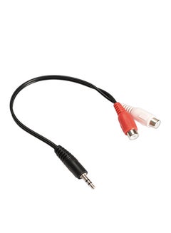 Buy 3.5mm Male To 2 RCA Female Jack Stereo Audio Cable Converter Adapter DC3 Black in Saudi Arabia