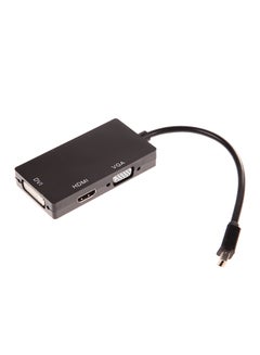 اشتري محول ثاندربولت بمنفذ عرض صغير 3 في 1 إلى محول DVI+VGA+HDMI لجهاز أبل ماك بوك برو أسود في السعودية