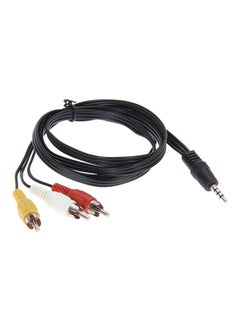 Buy 3.5mm Jack To 3 RCA Adapter Cable Audio Video AV Converter Black in Egypt