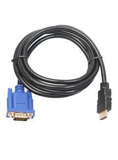 Buy HDMI Gold Male To VGA HD Male 15Pin Adapter 1080P Converter Cable 6FT Black in Saudi Arabia