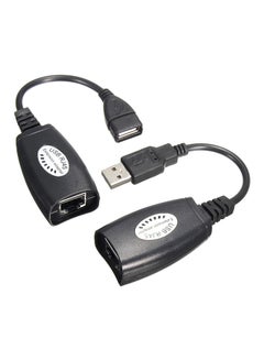 Buy USB Extension Ethernet RJ45 Cat5e/6 Cable LAN Adapter Extender Repeater Kit Black in Egypt