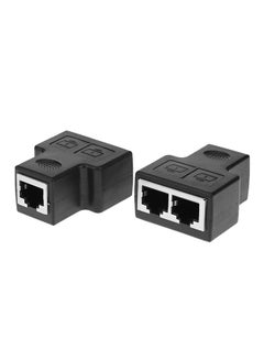 Buy 2-Piece RJ45 Splitter Connector Black in UAE