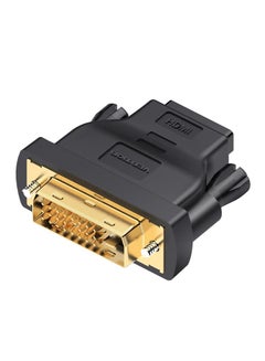 اشتري موصل ومحول من DVI ذكر بـ 24 دبوس + واحد إلى HDMI أنثى بدقة 1080 بيكسل أسود في الامارات