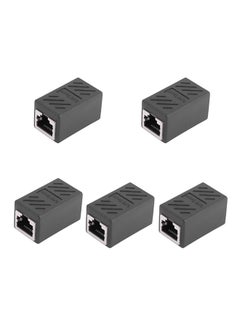 Buy 5-Piece RJ45 Inline Coupler Cat7 Cat6 Cat5e Ethernet Network Cable Adapter Black in UAE