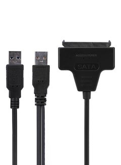 Buy USB 2.0 To 7+15Pin SATA HDD Adapter Easy Drive Cable With USB Power Port Black in Saudi Arabia