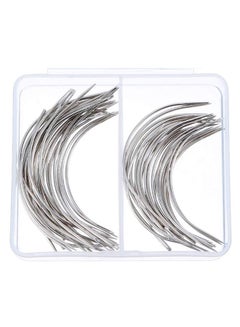 Buy 50-Pieces C-Curved Needles Silver in UAE