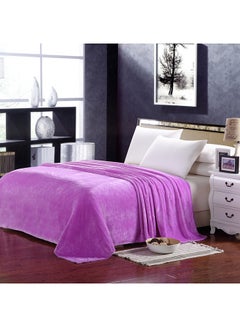 Buy Plain Bed Blanket Flannel Lavender 160x200cm in UAE
