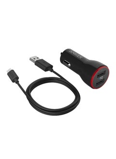 اشتري محول باور درايف بمنفذين وكابل مايكرو USB بطول 3 أقدام أسود في الامارات