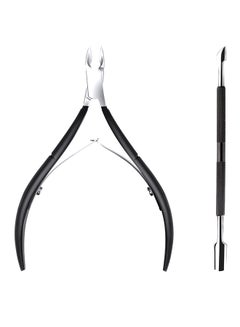 Buy Cuticle Trimmer With Cuticle Pusher Black in UAE