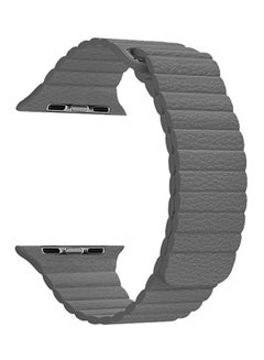 Buy Leather Loop Strap For Apple Watch 44mm Gray in Saudi Arabia