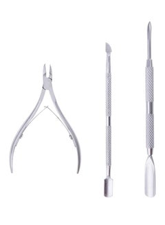 Buy Stainless Steel Nail Cuticle Pedicure Manicure Set Silver in UAE