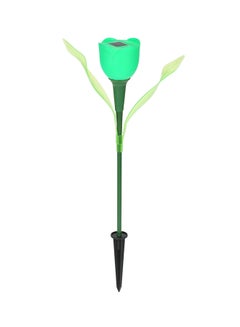 Buy Solar Powered Tulip Design LED Lawn Lamp Green in UAE