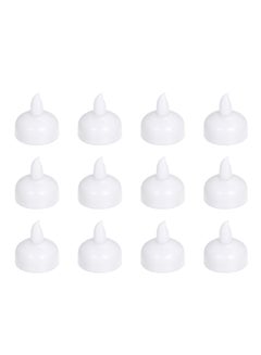 Buy 12-Piece Floating LED Candle Light Warm White 0.159kg in UAE