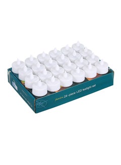 Buy 24-Piece LED Flame Flickering Effect Candle Light White 0.288kg in UAE