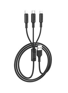 Buy 3in1 Data Sync And USB Charging Cable1m Black in Saudi Arabia