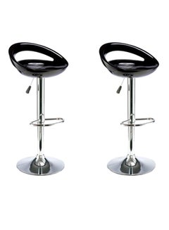 Buy 2-Piece Height Adjustable Chair Set Black/Silver in UAE