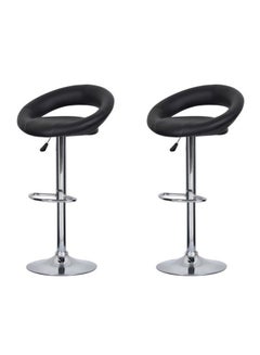 Buy 2-Piece Height Adjustable Chair Set Black/Silver in UAE