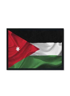 Buy Jordan Flag Poster With Wood Frame Multicolour 32 X 22 X 2cm in Saudi Arabia