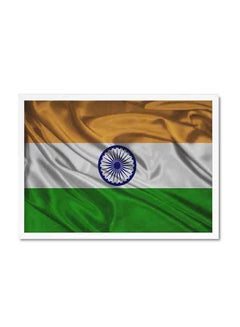 Buy India Flag Poster With Wood Frame Multicolour 32 X 22 X 2cm in Saudi Arabia