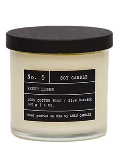 Buy Fresh Linen Scented Soy Candle Cream 3x 3x 3inch in Saudi Arabia