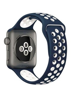 اشتري Sport Wrist Band Strap For Apple Watch 44 mm Blue/White في مصر