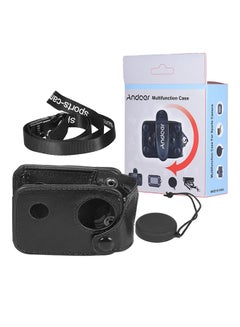 Buy Clip-On Sports Camera Protecive Carrying Case With Neck Lanyard Lens Cap For Sjcam Sj4000 Sj5000 Black in Saudi Arabia