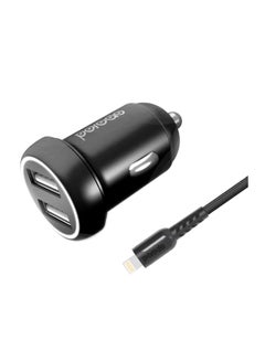 Buy Dual Port Mini Car Charger With Cable Black in Saudi Arabia