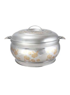 Buy Hot Pot With Lid Silver/Gold 30.5x19x24centimeter in UAE