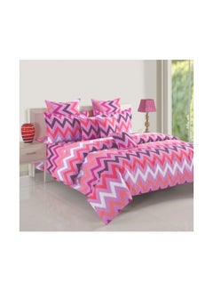 Buy Sparkle Collection Flat Sheet with Pillow Case Cotton Pink/Orange in UAE