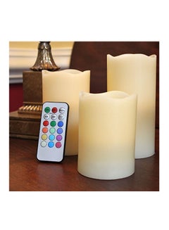 Buy 3-Piece Led Flameless Scented Candle Multicolour 4.13 x 10.63 x 7.13inch in Saudi Arabia