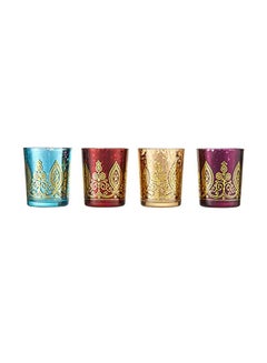 Buy 4-Piece Tealight Candle Holder Multicolour 2.76x4.53x4.53inch in Saudi Arabia