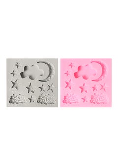 Buy Silicone Moon Stars Clouds Mold Grey/Pink 10centimeter in Saudi Arabia