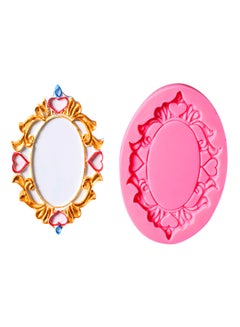 Buy Silicone Oval Chocolate Candy Fondant Cake Decorating Mold Pink 13centimeter in Saudi Arabia