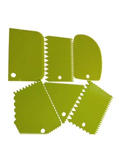 Buy 6 Piece Cake Scraper Edge Decorating Cutters Set Green 13centimeter in UAE