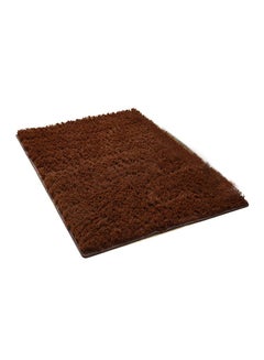 Buy Interior Remodeling Warm Living Luxurious Fluffy Rectangular Anti-Slip Carpet Polyester Brown 200x140cm in UAE