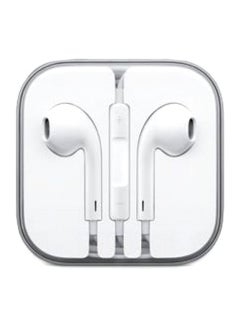 Buy In-Ear Earphones With Mic White in Saudi Arabia