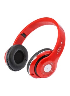 Buy Bluetooth On-Ear Headphones With Mic Red/Black in Saudi Arabia