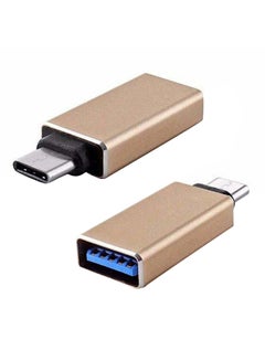 اشتري محول OTG من USB إلى Type-C ذهبي في مصر