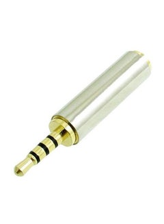 Buy 2.5mm  Male Jack To 3.5mm Male Plug Aux Stereo MIC TRRS Adapter Silver/Gold/Black in UAE